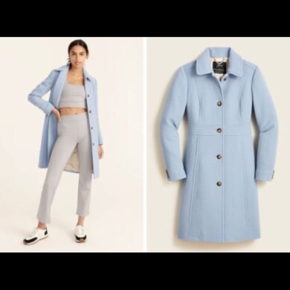 j crew petite classic lady day coat in italian double cloth wool with thinsulate